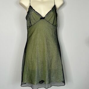 Divine Y2K VINTAGE Sheer Sparkle Babydoll Slip Dress Fairygrunge Whimsigoth